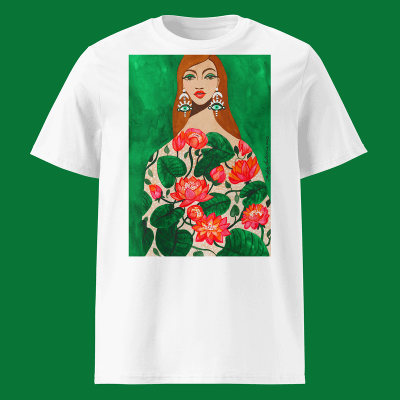 EMERALD GREEN WATER LILIES OF JULY T-SHIRT