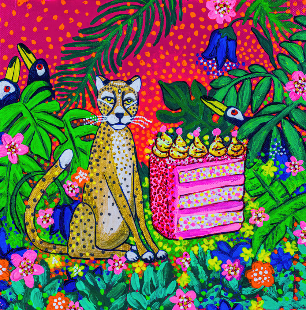 CAT FROM AFRICA, NAMED AMBROZIE, WHO LIKED CAKES - ORIGINAL ARTWORK