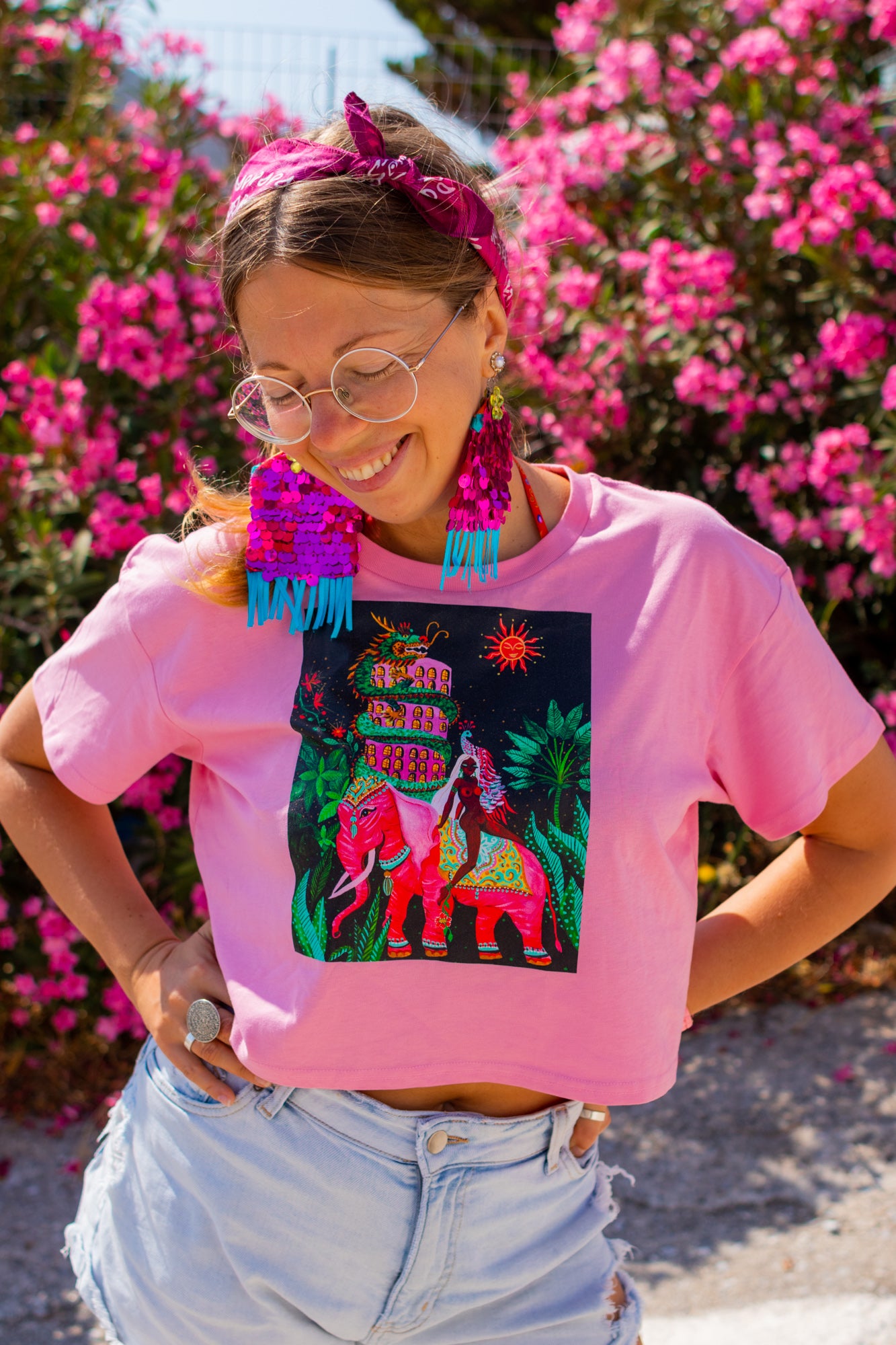 TROPICAL THAI LOVE CROP T-SHIRT
